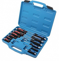 Набор отверток RF-21310M магнитных силовых ударных 12пр.(SL:6.0х38,3.2х75, 5.0х75,6.0х100, 8.0х150, 